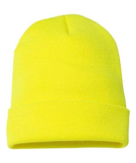 Yellow knit beanies