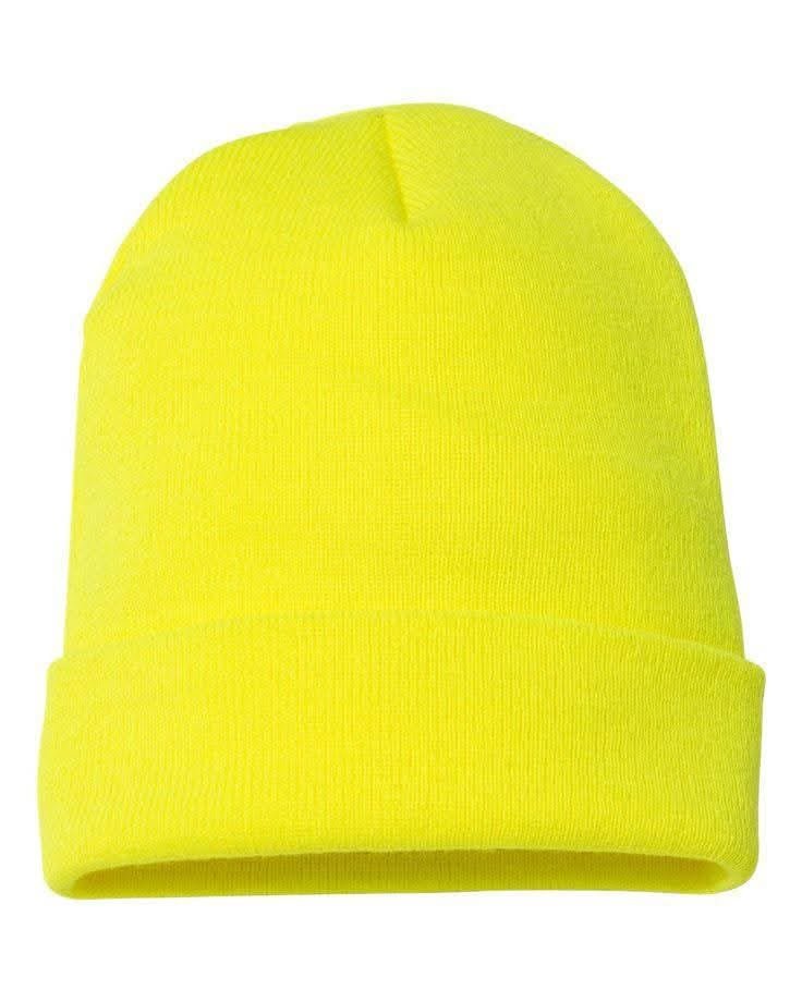 Yellow knit beanies